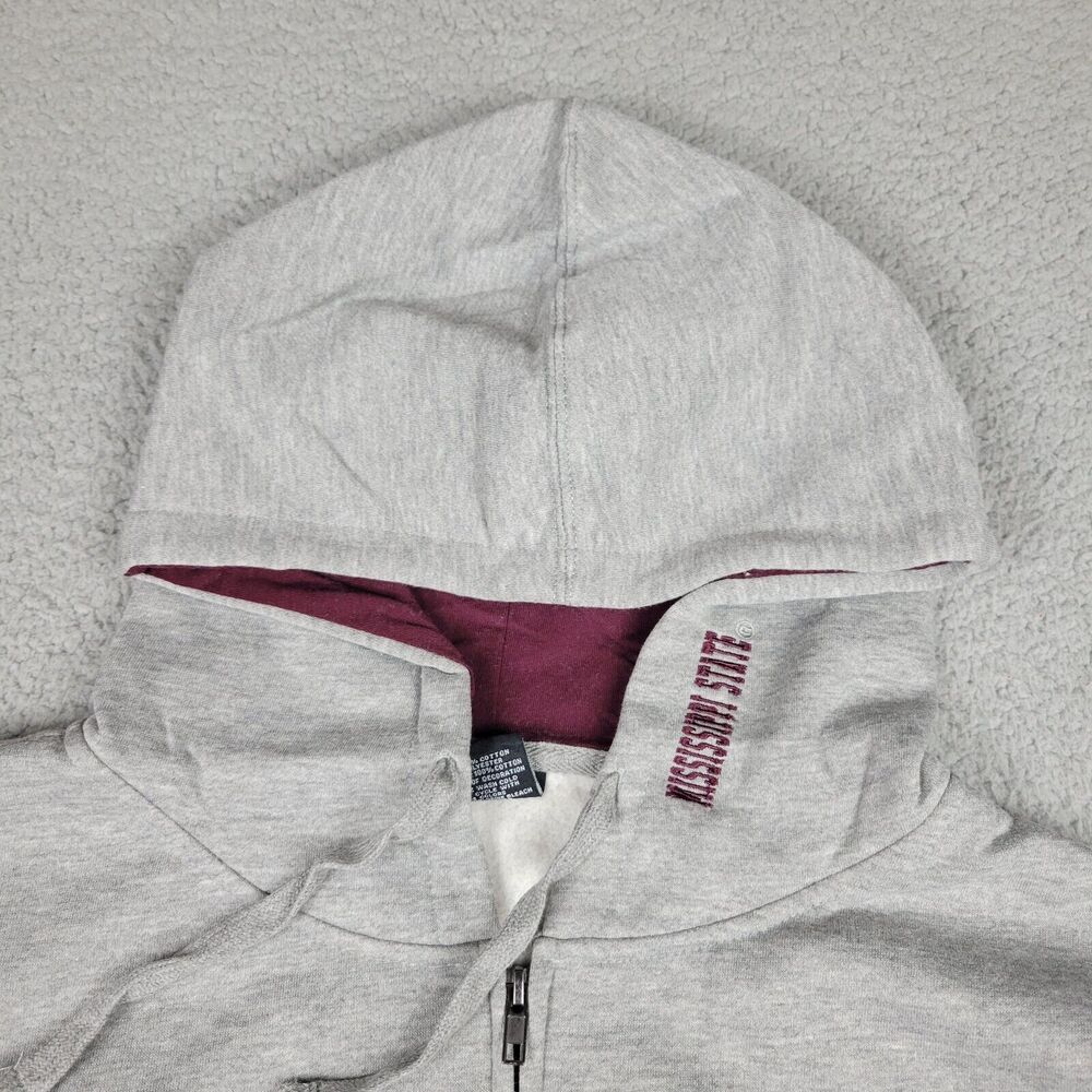 Mississippi State Bulldogs Mens L Sweatshirt Colosseum Arch & Logo 3.0 Full Zip - Picture 5 of 15